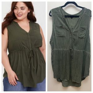 Emma Babydoll Challis Tunic Top, Torrid, size 2